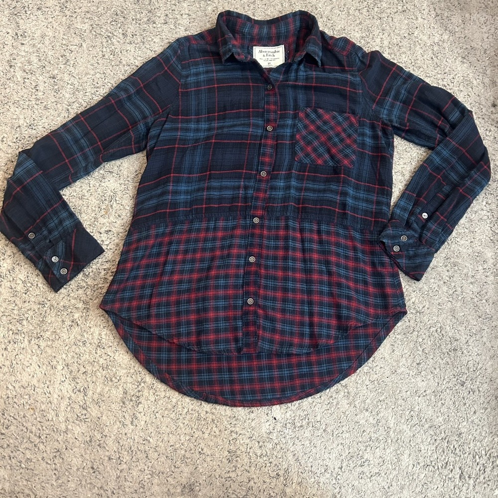 Vintage 90s Abercrombie & Fitch Cotton Flannel Women's Medium